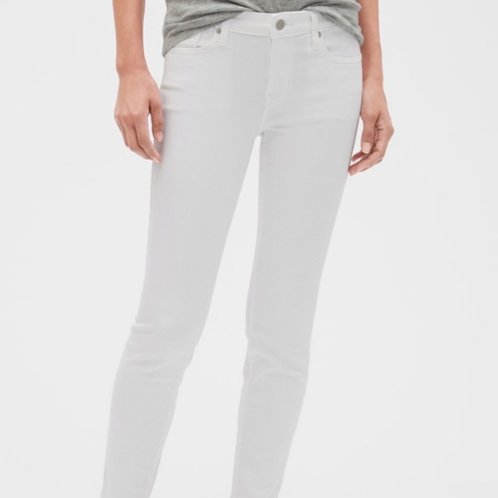 Gap Mid Rise White Legging Skimmer Jeans NWT